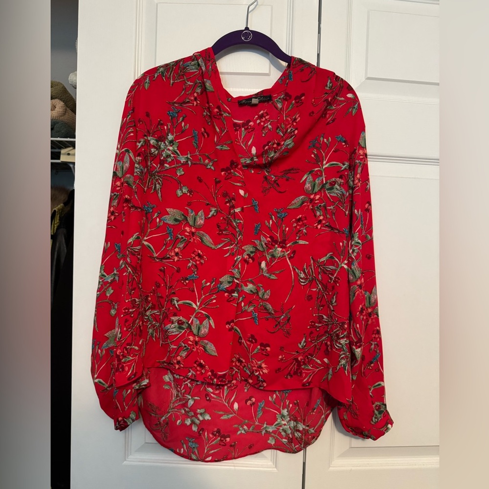 Floral Red Women's Top